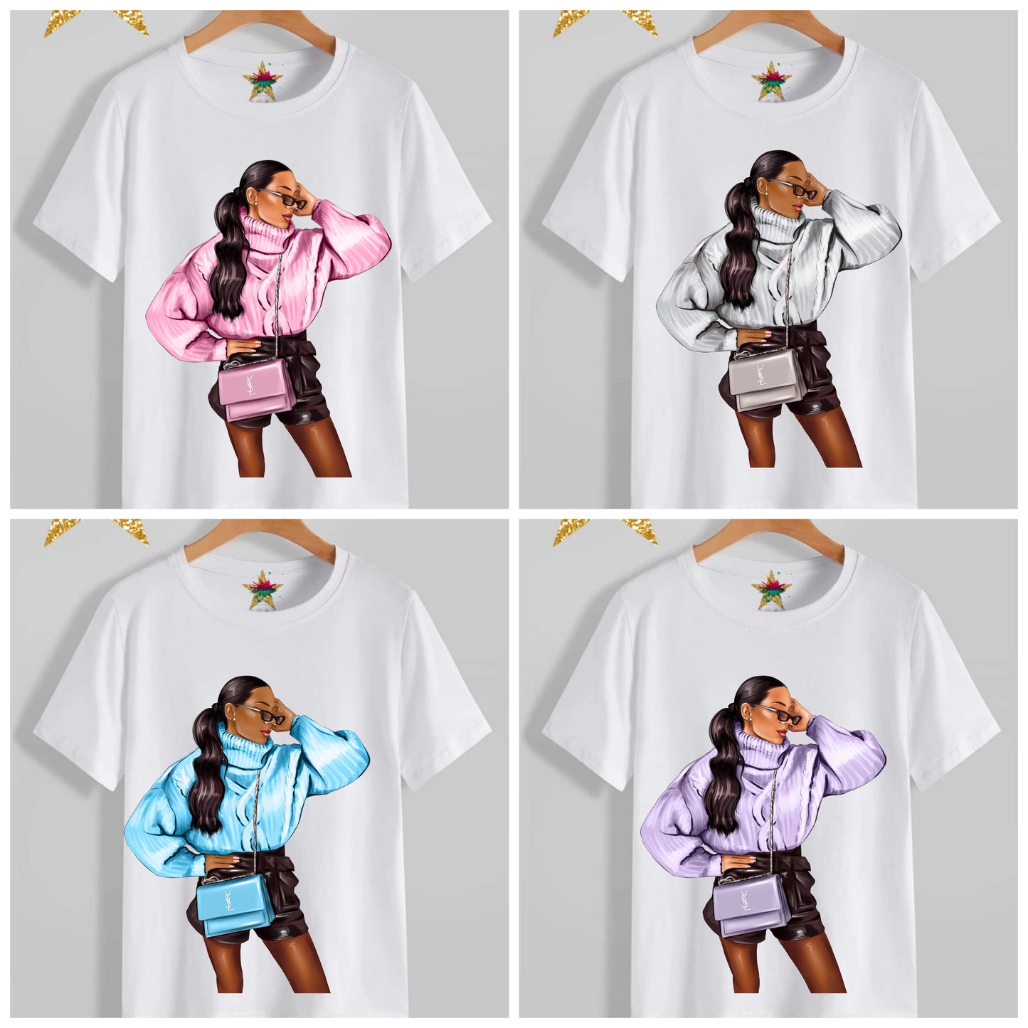 Fashion Girl Sublimation/DTF T-Shirt Images Bundle