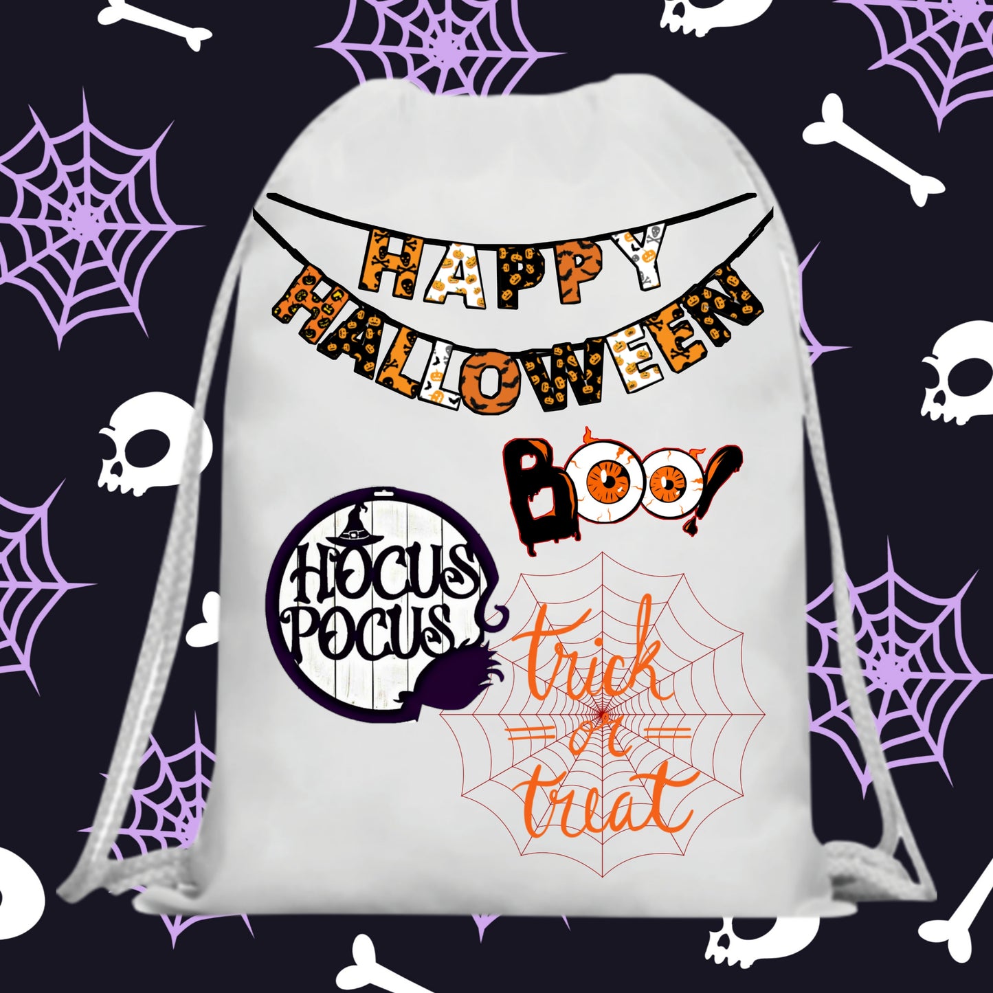 60 Halloween Treat Bag Sublimation Images Bundle