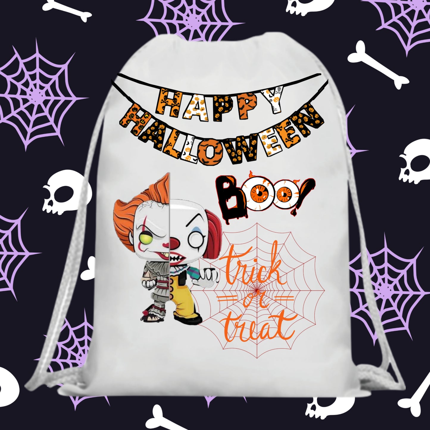 60 Halloween Treat Bag Sublimation Images Bundle