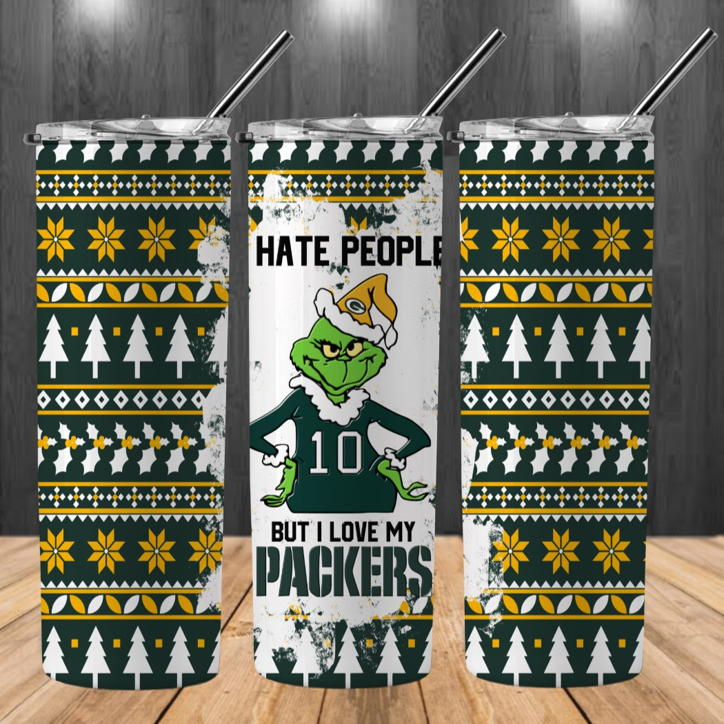 Christmas Football Ugly Sweater 20oz Sublimation Tumbler Image