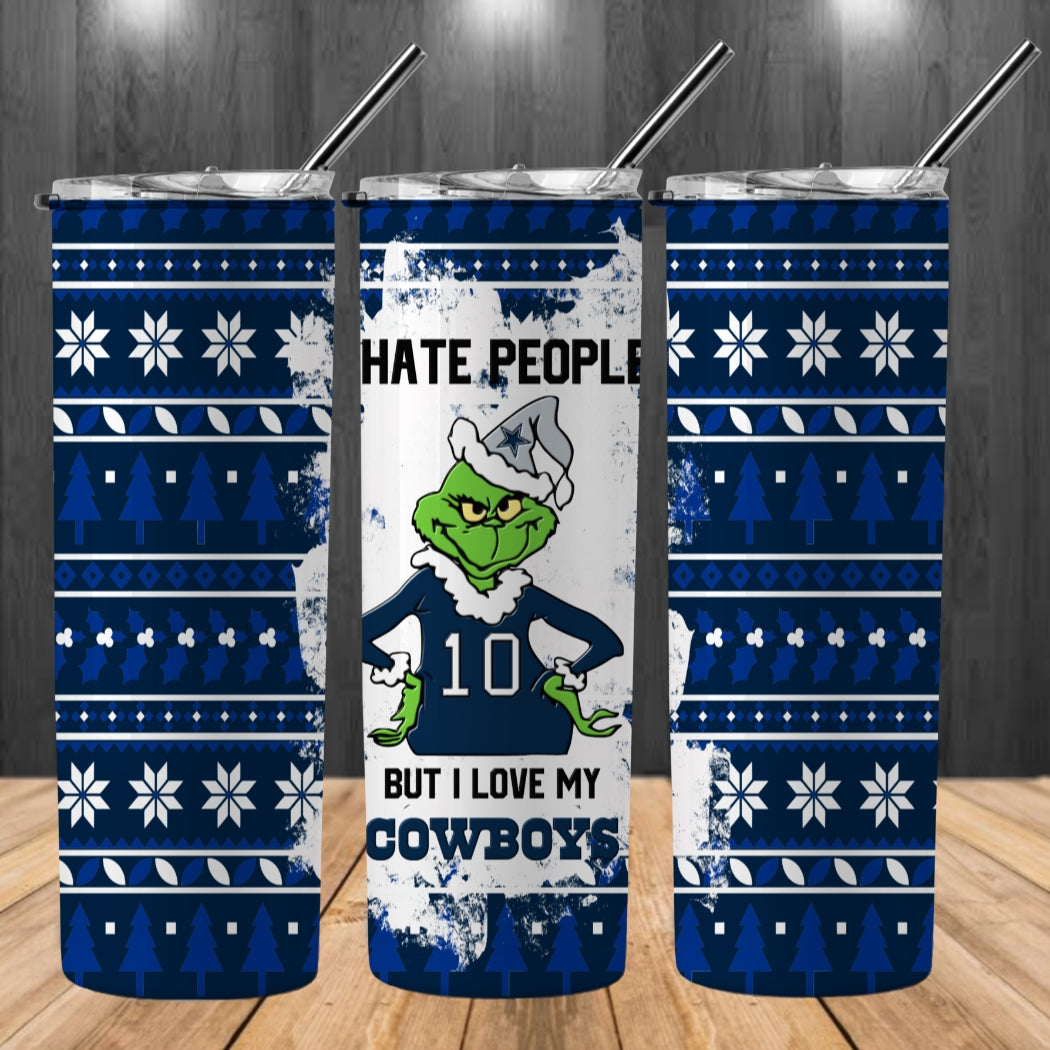 Christmas Football Ugly Sweater 20oz Sublimation Tumbler Image