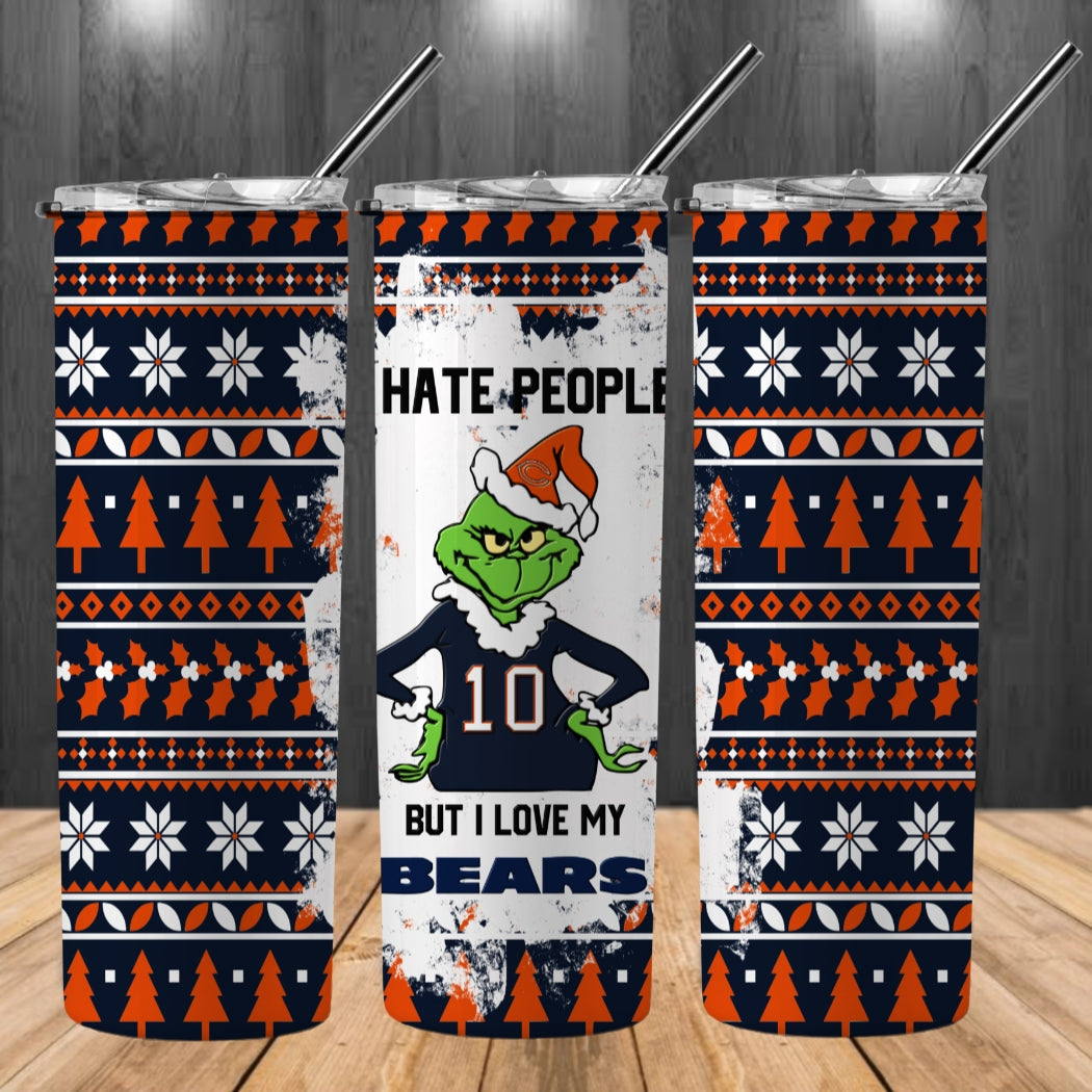 Christmas Football Ugly Sweater 20oz Sublimation Tumbler Image