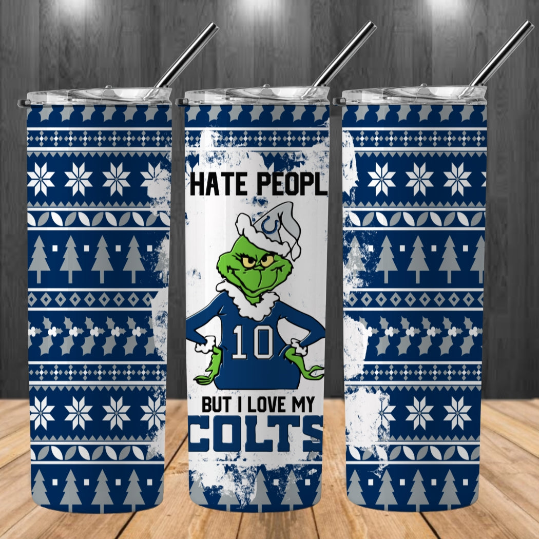 Christmas Football Ugly Sweater 20oz Sublimation Tumbler Image