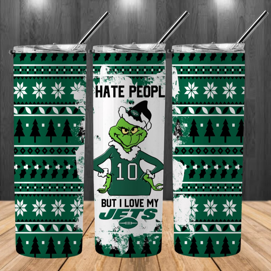 Christmas Football Ugly Sweater 20oz Sublimation Tumbler Image