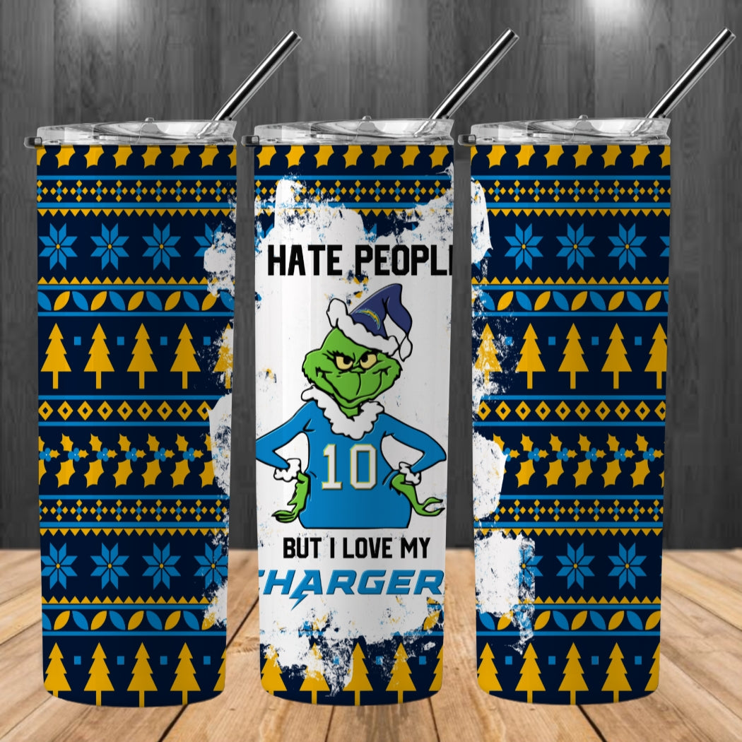 Christmas Football Ugly Sweater 20oz Sublimation Tumbler Image