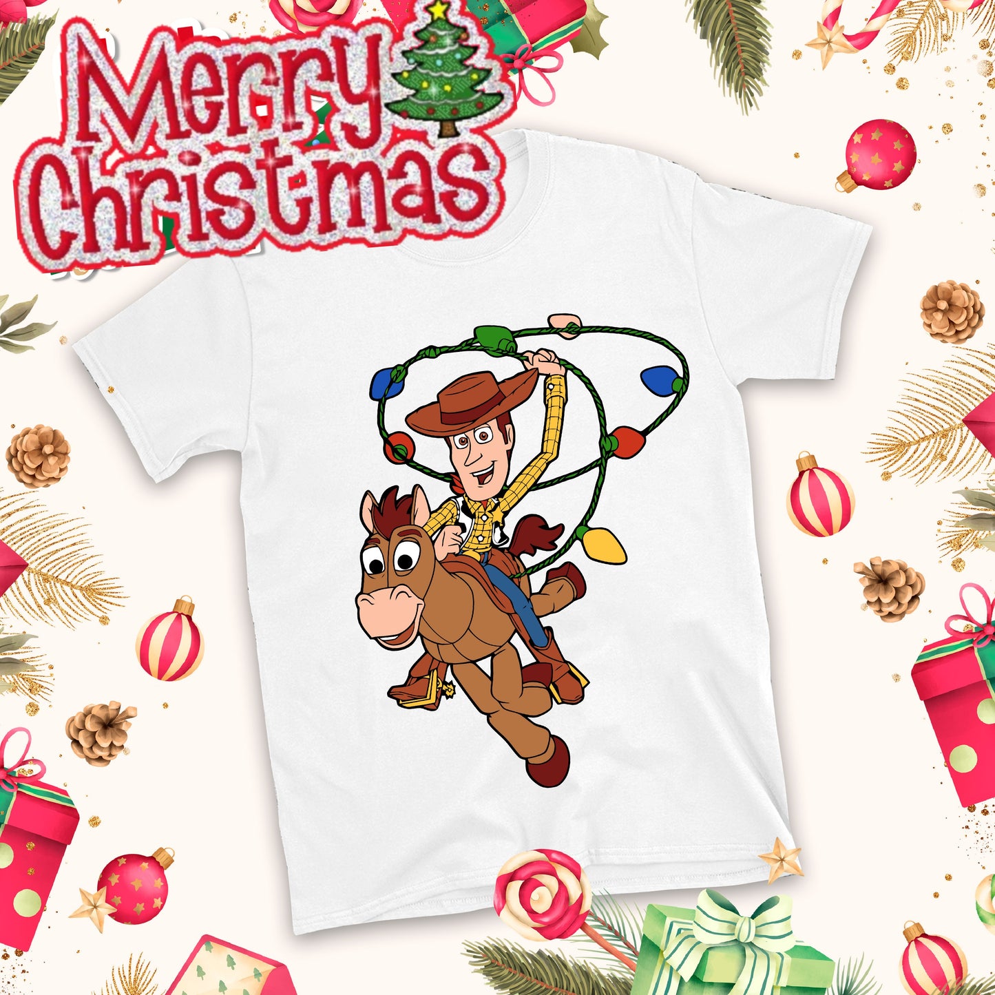 Christmas Cartoon Sublimation T-Shirt Images Bundle