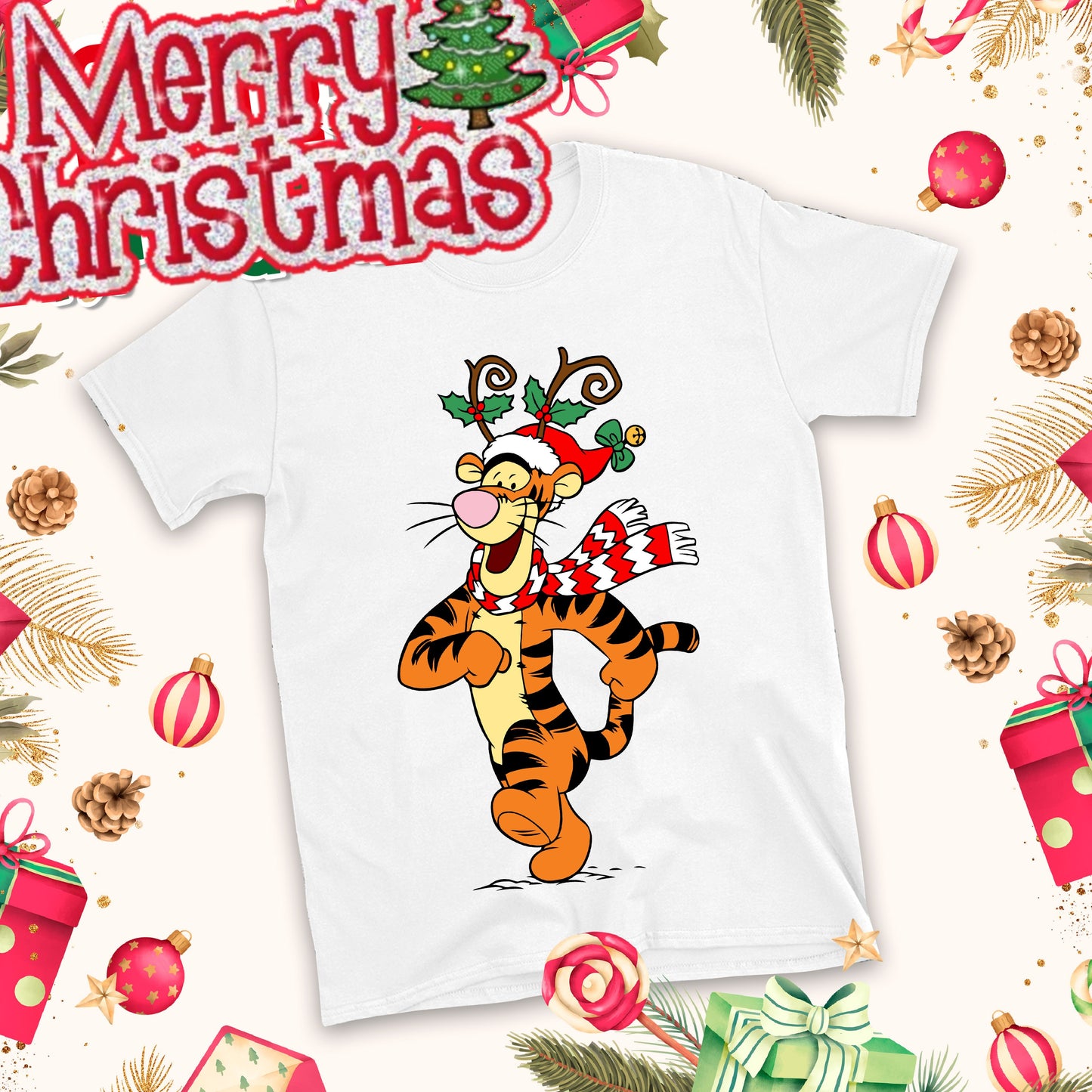 Christmas Cartoon Sublimation T-Shirt Images Bundle