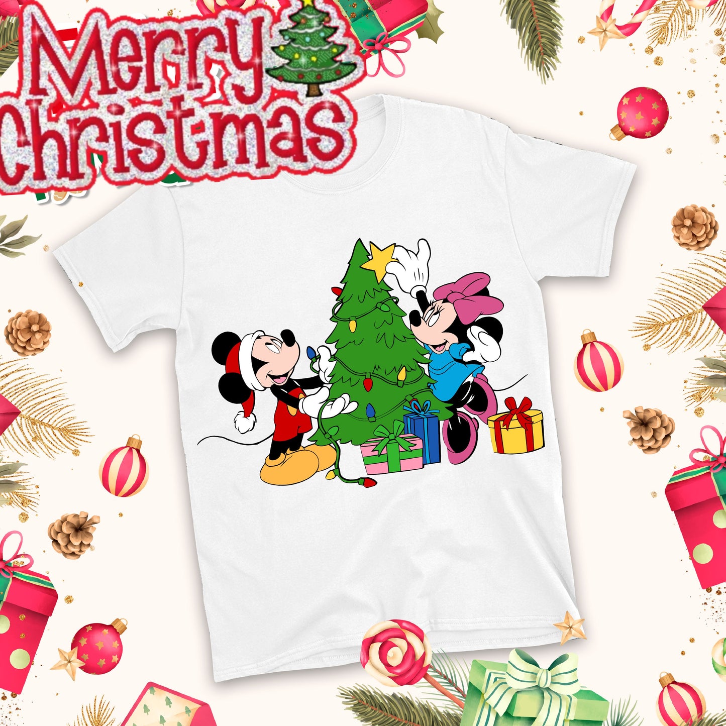 Christmas Cartoon Sublimation T-Shirt Images Bundle