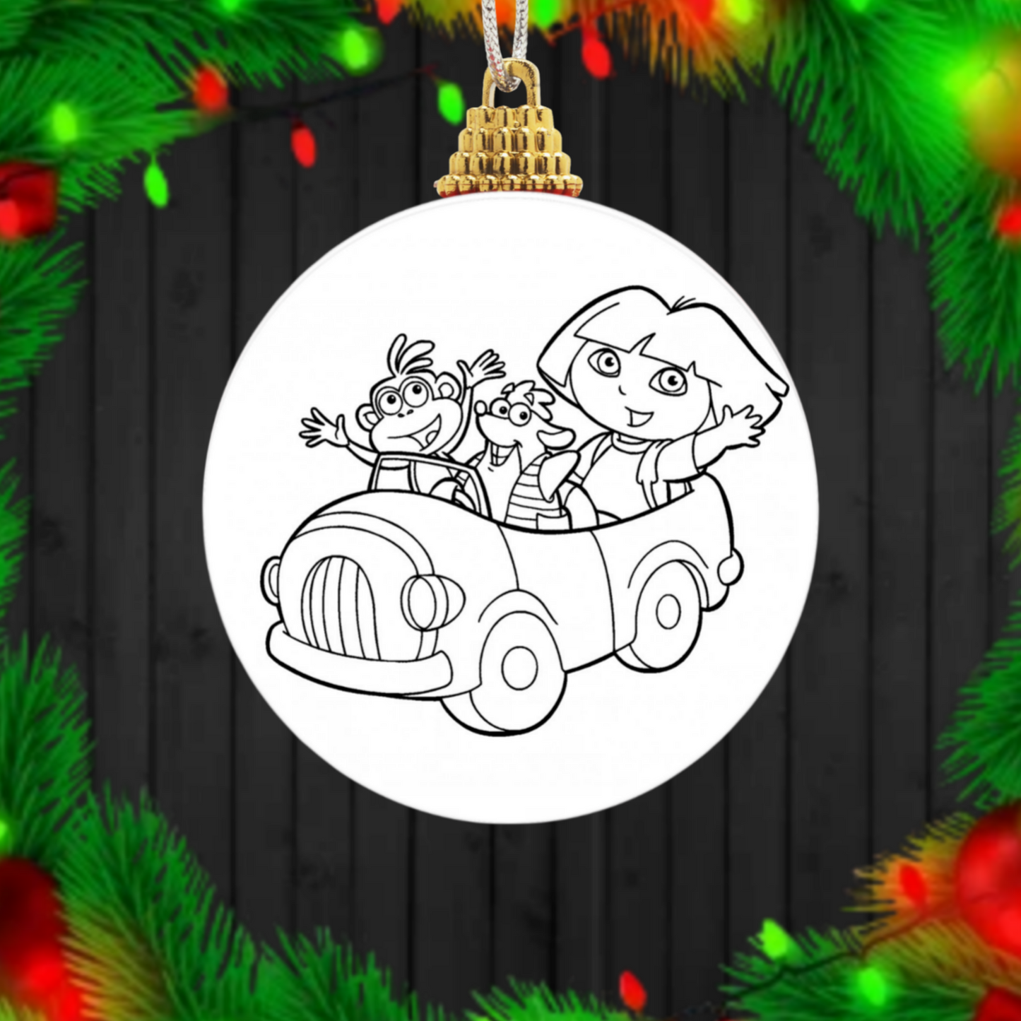 80+ Christmas Coloring Sublimation Ornament/Car Coaster Images Bundle