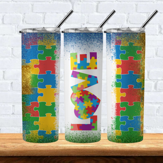 Autism Sublimation 20oz Tumbler Images Bundle