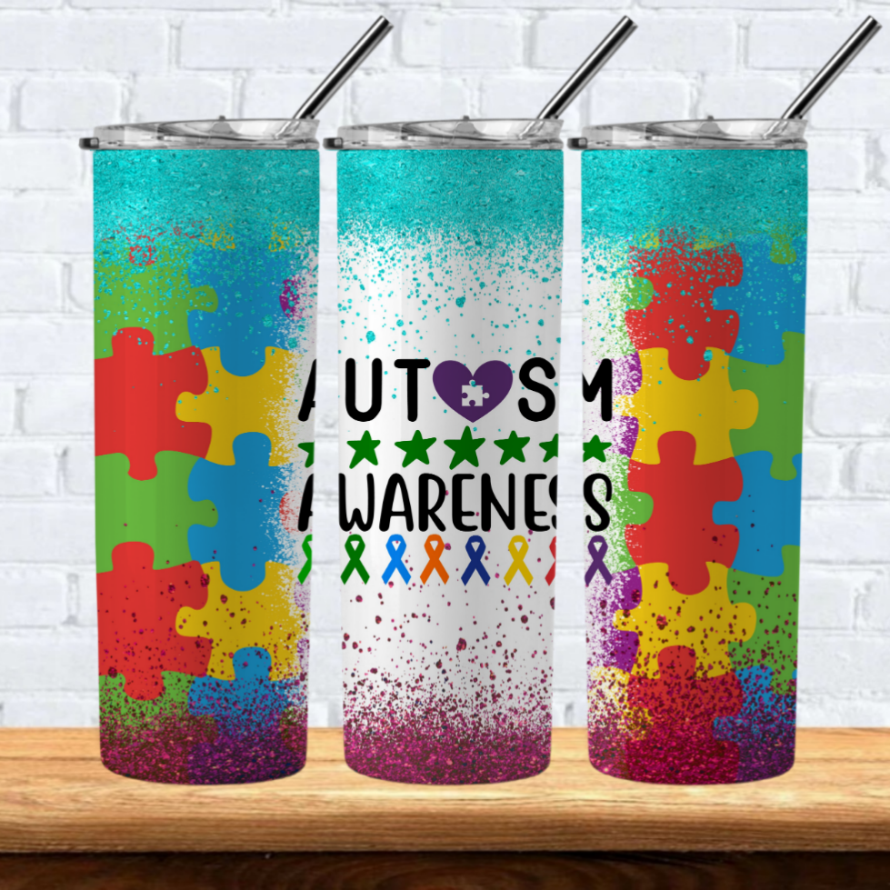 Autism Sublimation 20oz Tumbler Images Bundle