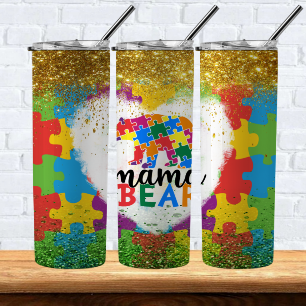 Autism Sublimation 20oz Tumbler Images Bundle