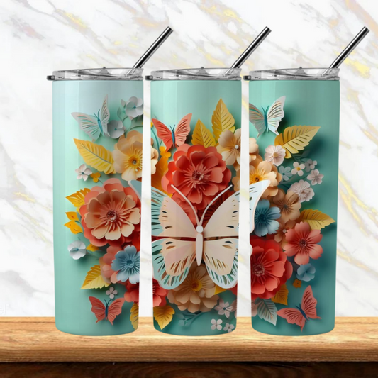 3D Flowers Sublimation Tumbler Image Bundle 20 oz