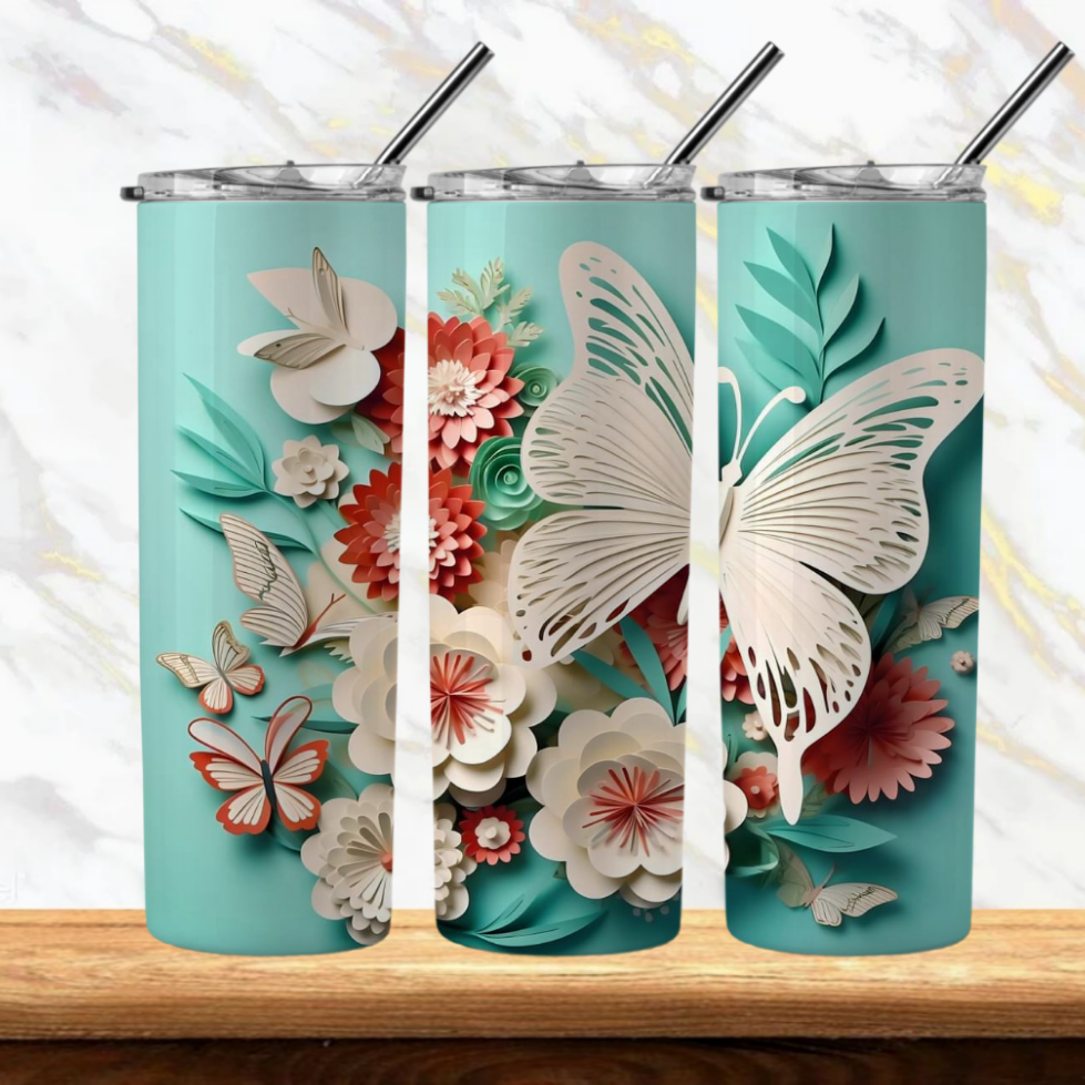 3D Flowers Sublimation Tumbler Image Bundle 20 oz