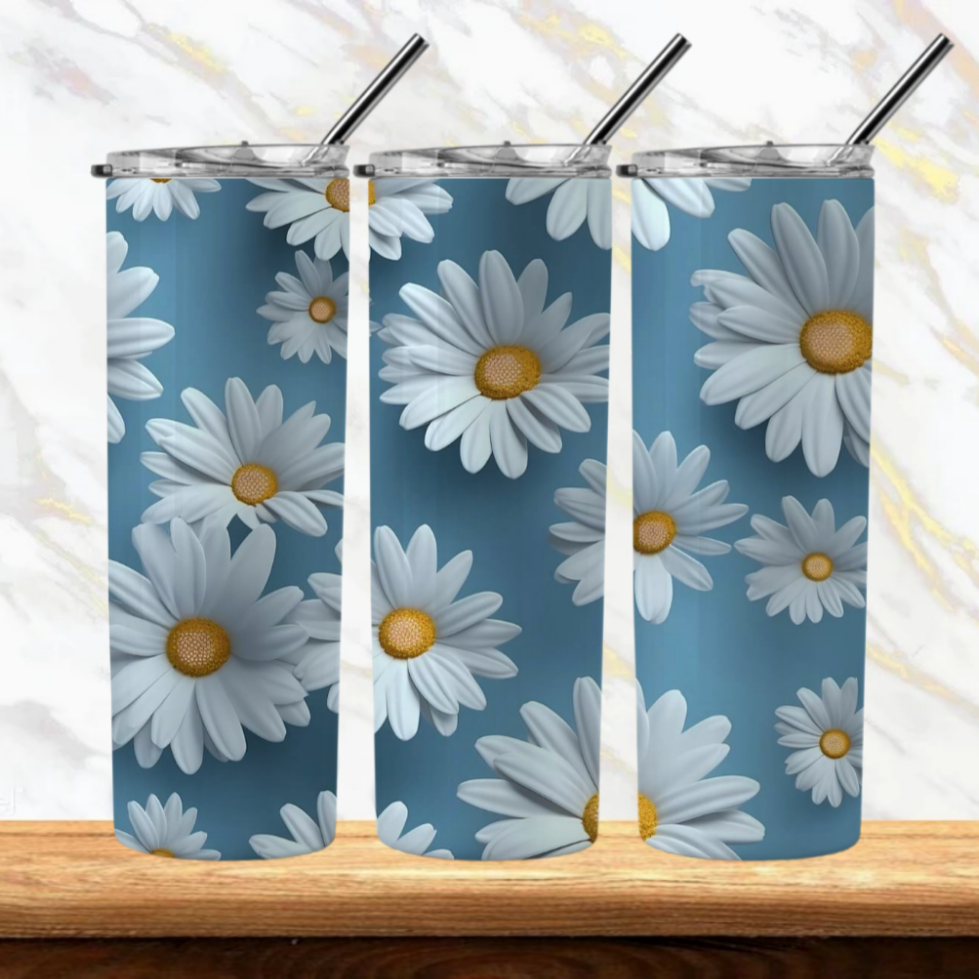 3D Flowers Sublimation Tumbler Image Bundle 20 oz