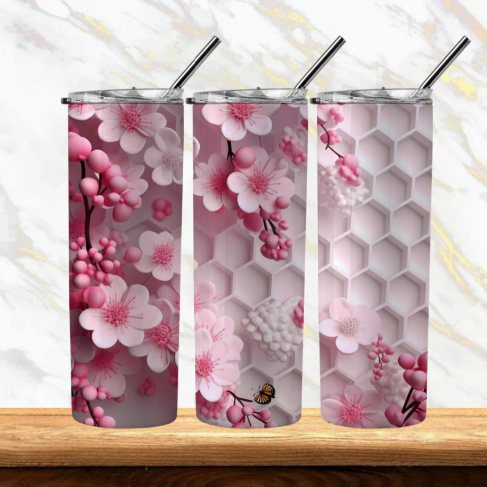 3D Flowers Sublimation Tumbler Image Bundle 20 oz