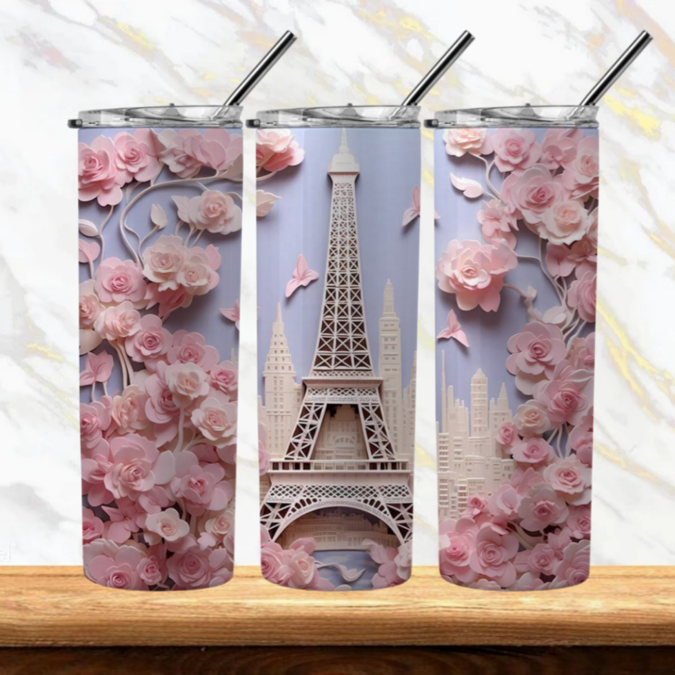 3D Flowers Sublimation Tumbler Image Bundle 20 oz