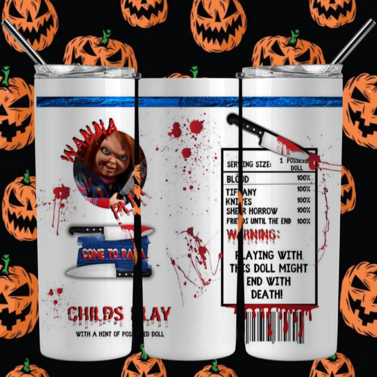 Horror Sublimation Tumbler Image 20 oz