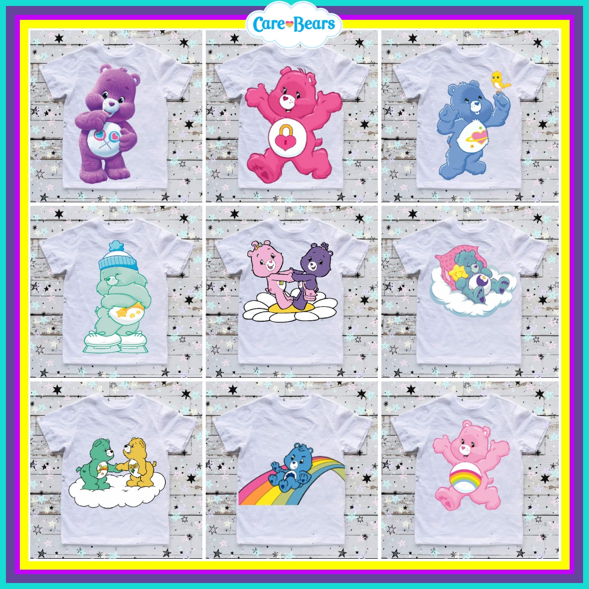 90+ Carebears Sublimation TShirt Images Bundle