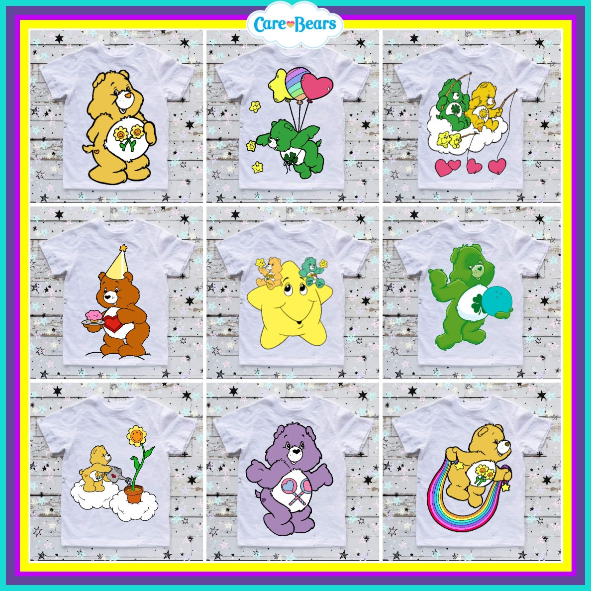 90+ Carebears Sublimation TShirt Images Bundle