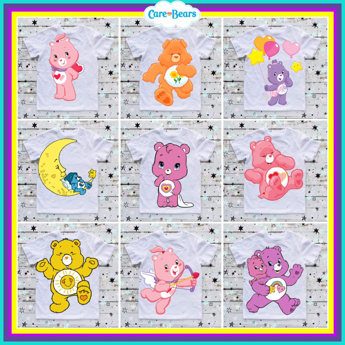 90+ Carebears Sublimation TShirt Images Bundle