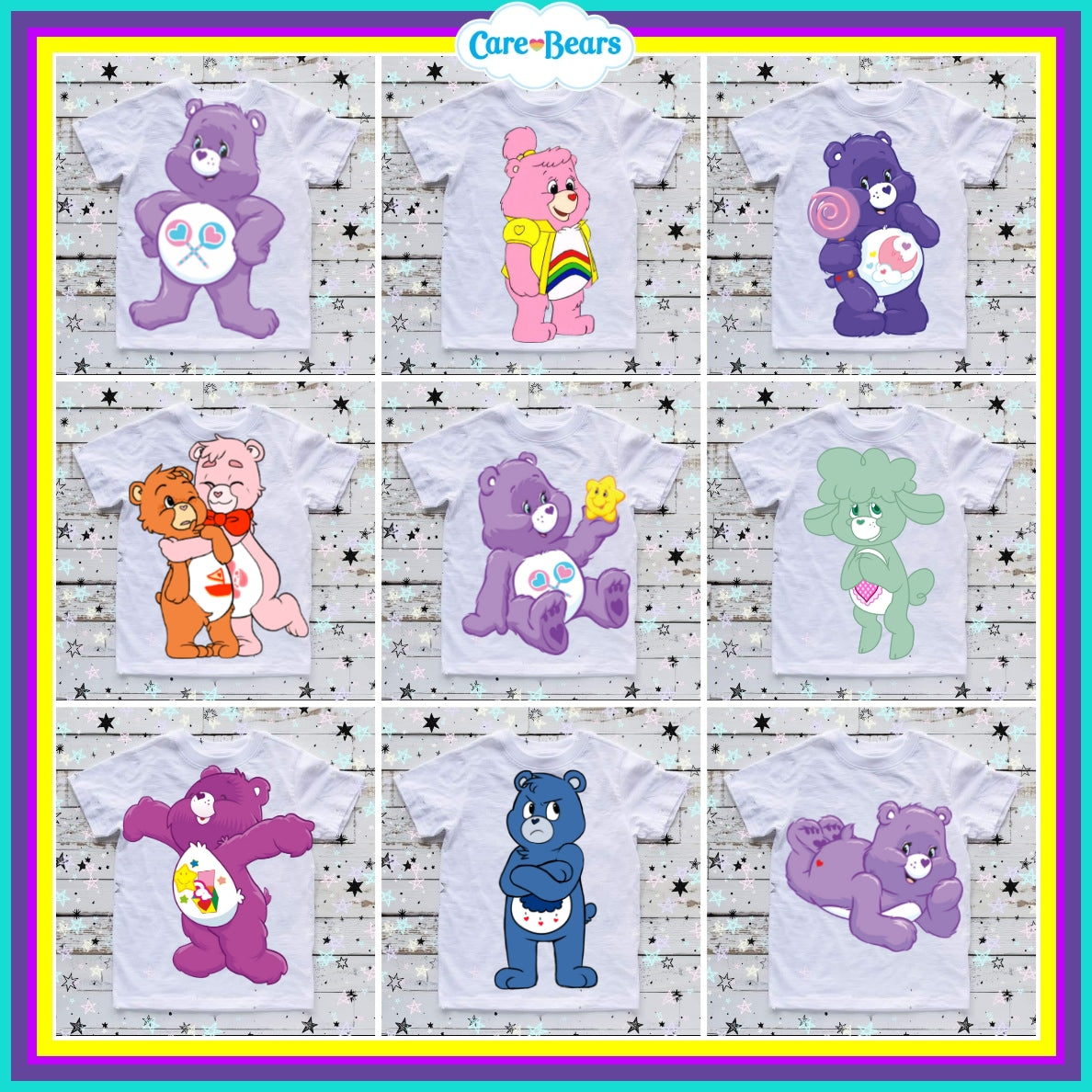 90+ Carebears Sublimation TShirt Images Bundle