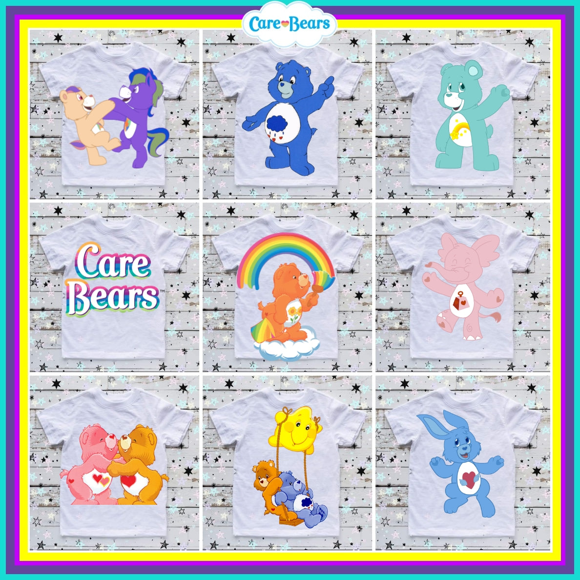 90+ Carebears Sublimation TShirt Images Bundle