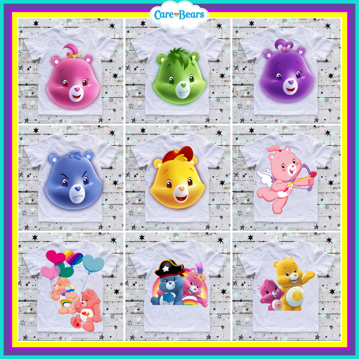 90+ Carebears Sublimation TShirt Images Bundle