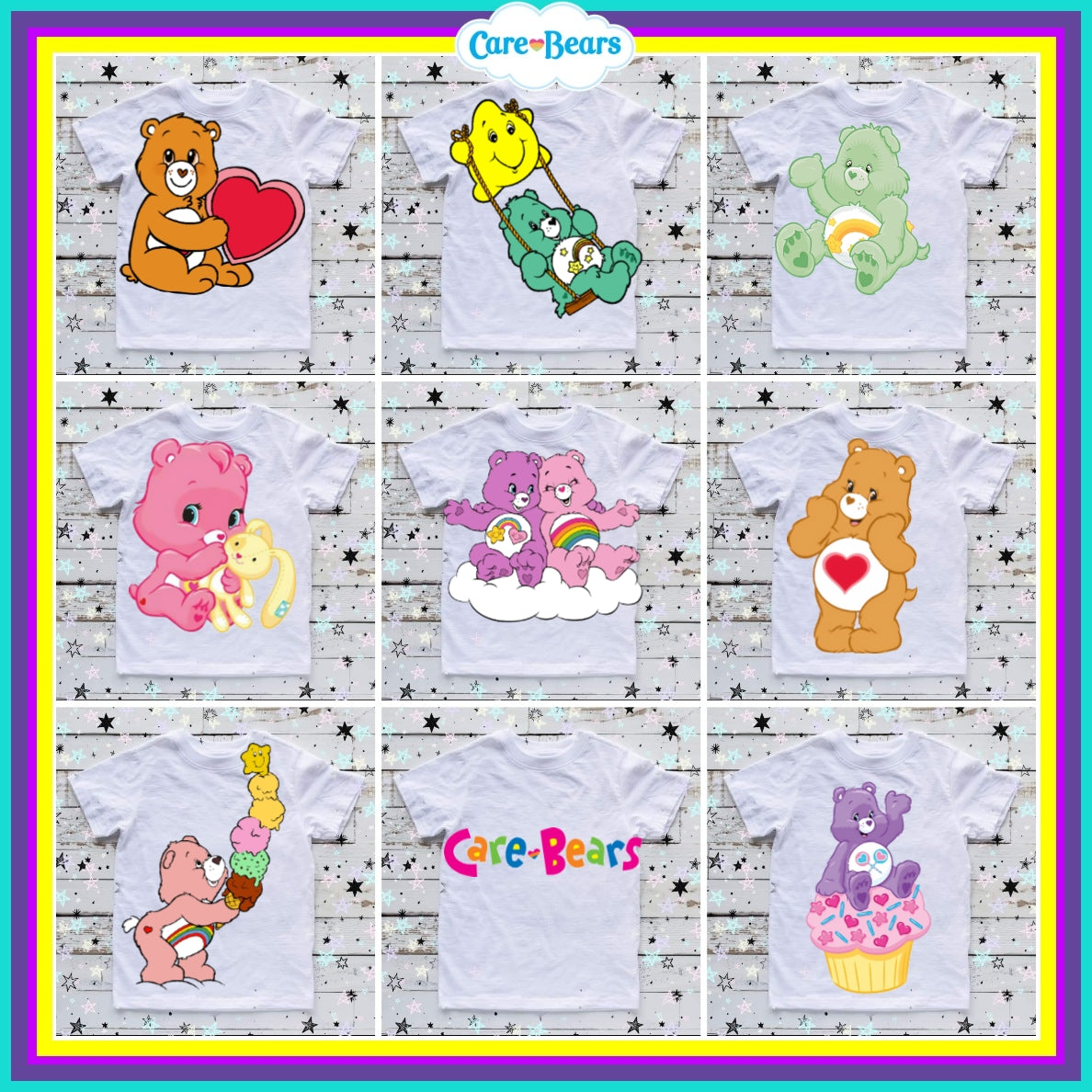 90+ Carebears Sublimation TShirt Images Bundle