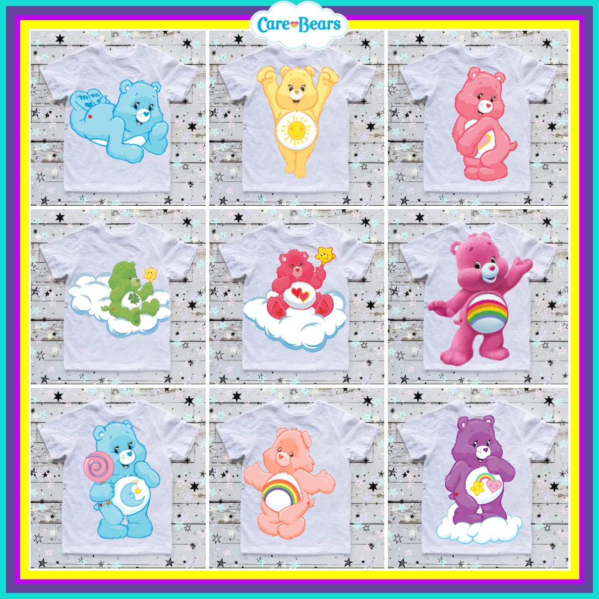 90+ Carebears Sublimation TShirt Images Bundle