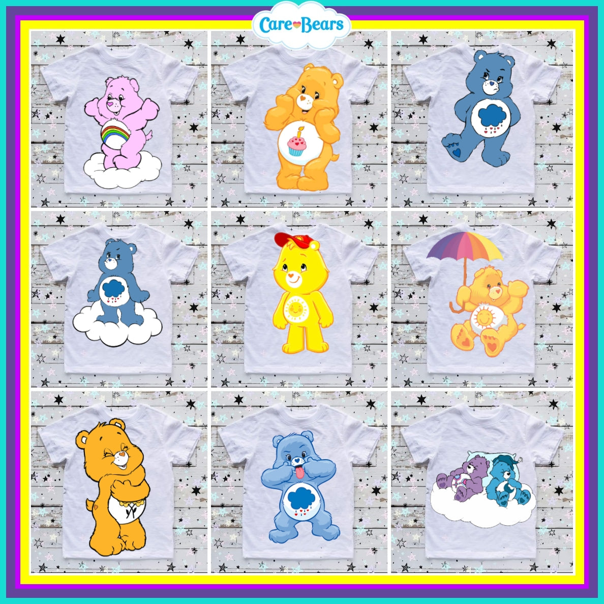 90+ Carebears Sublimation TShirt Images Bundle