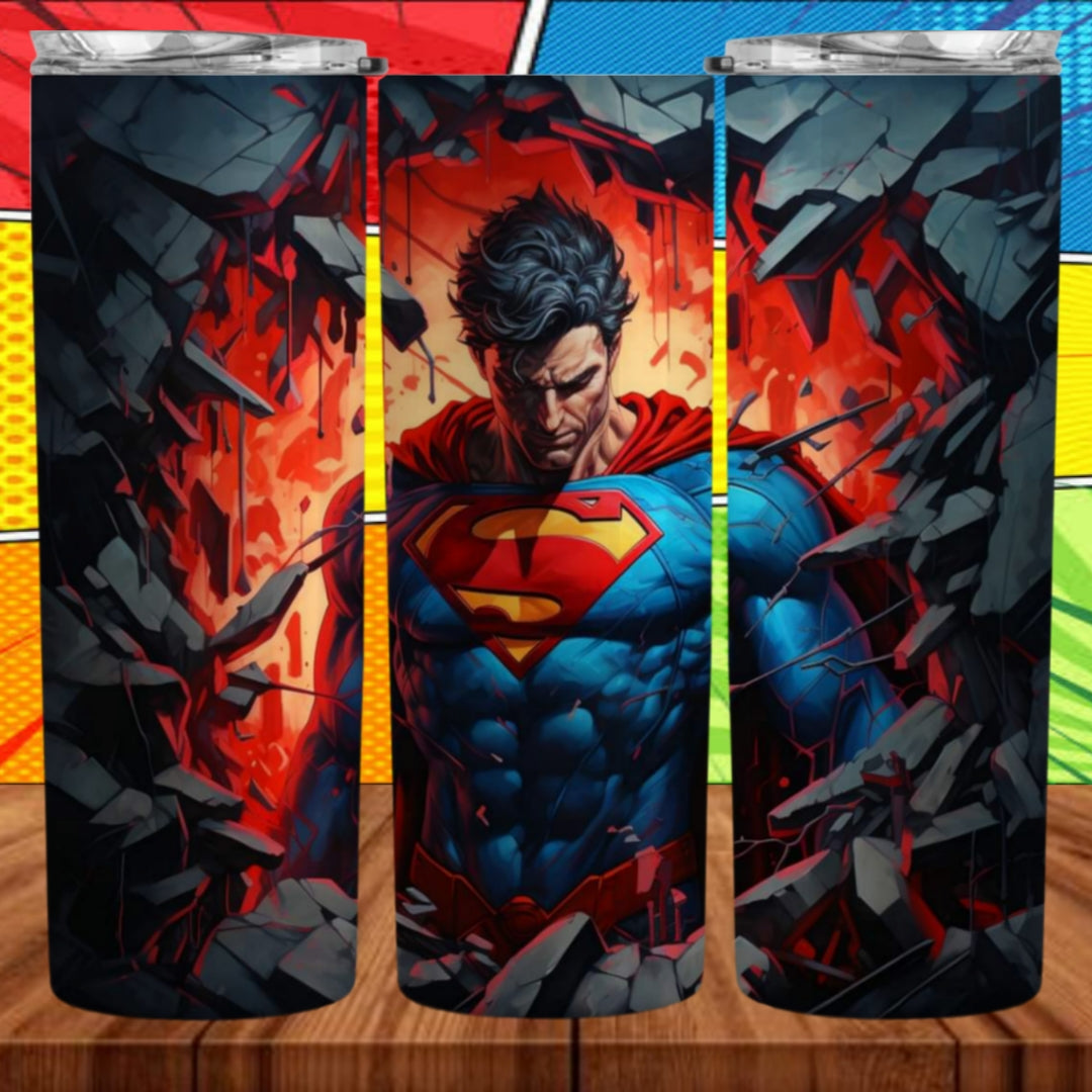 3D Superhero 20oz Sublimation Tumbler Images Bundle