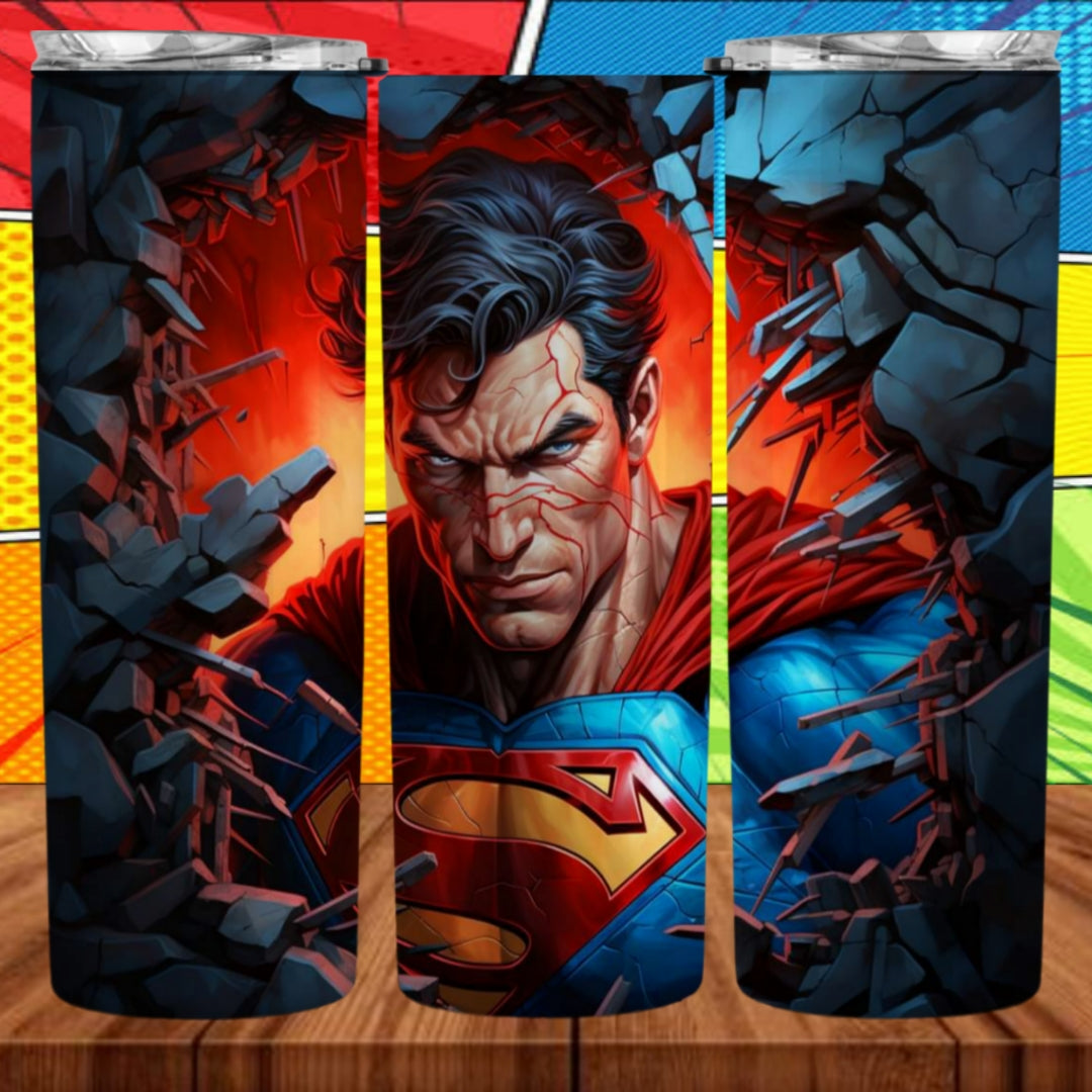 3D Superhero 20oz Sublimation Tumbler Images Bundle