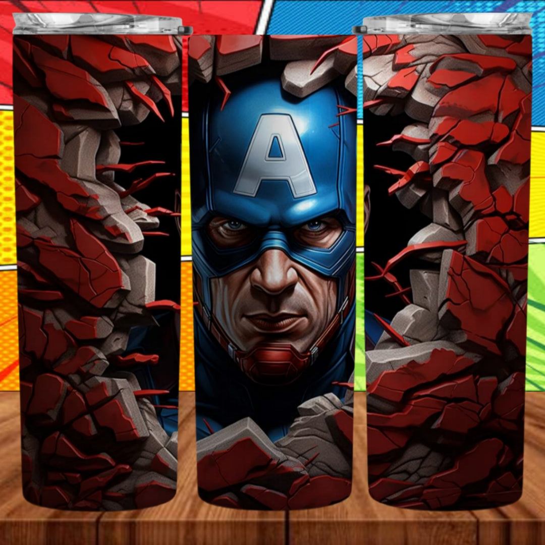 3D Superhero 20oz Sublimation Tumbler Images Bundle