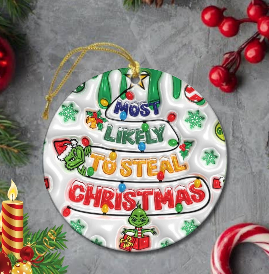 50+ 3D Christmas Sublimation Ornament/Car Coaster Images Bundle