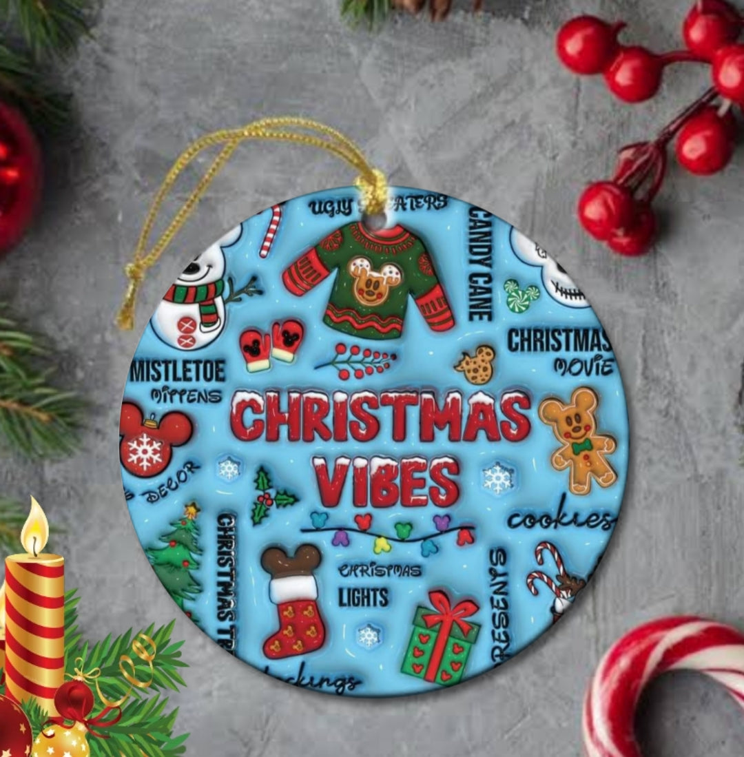 50+ 3D Christmas Sublimation Ornament/Car Coaster Images Bundle