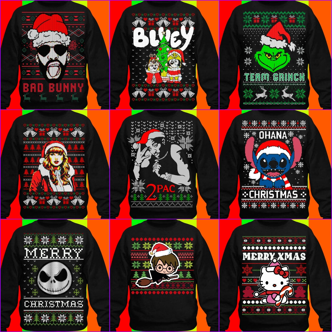 Ugly Sweater Bundle Pack T-Shirt Sublimation/DTF Images