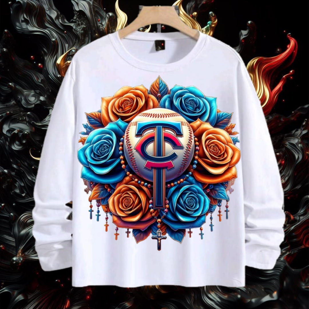 Baseball Rose Sublimation/DTF T-Shirt Images Bundle