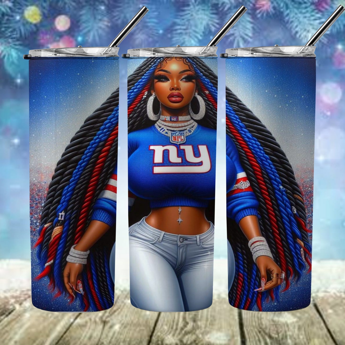 Lady Football 20oz Sublimation Tumbler Image