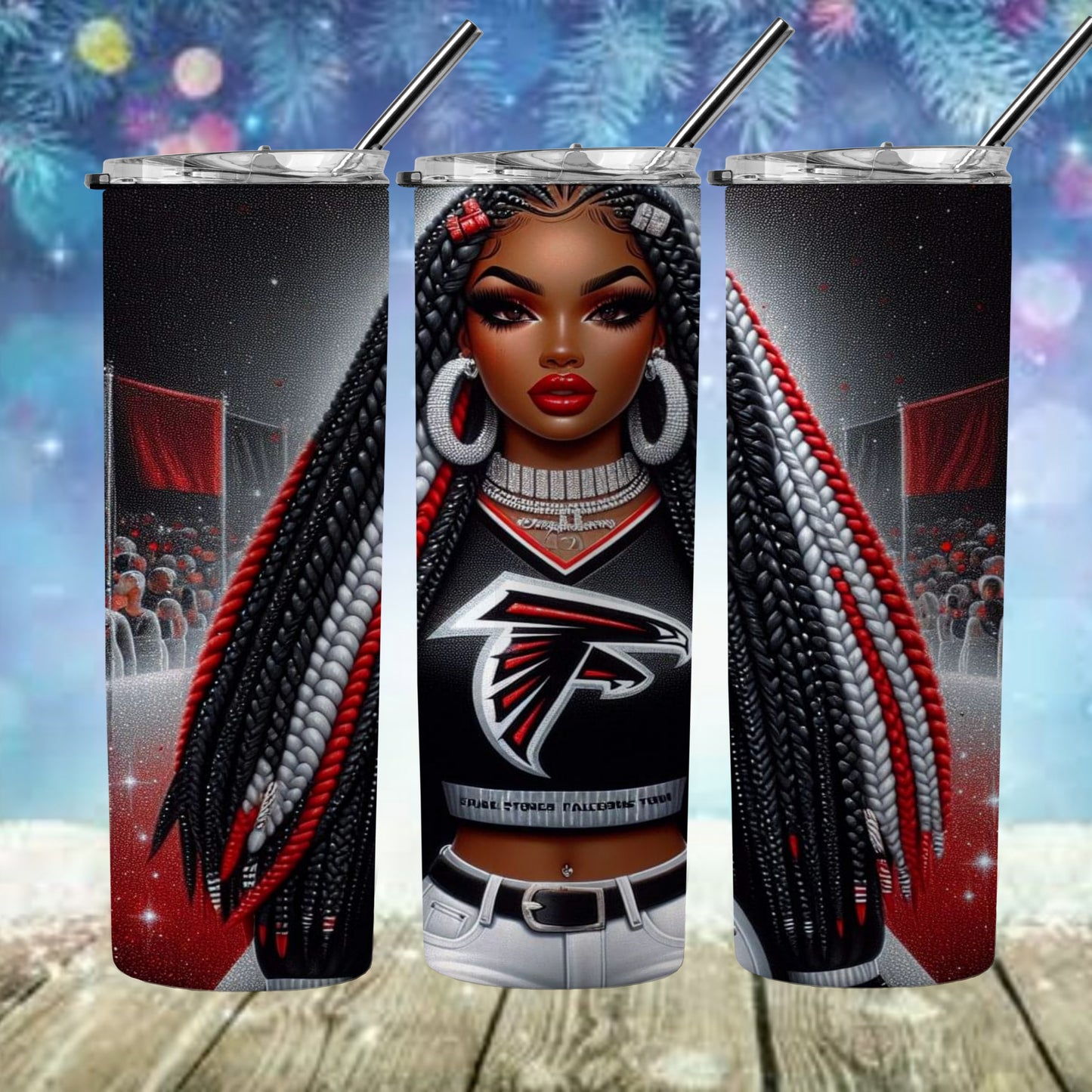 Lady Football 20oz Sublimation Tumbler Image