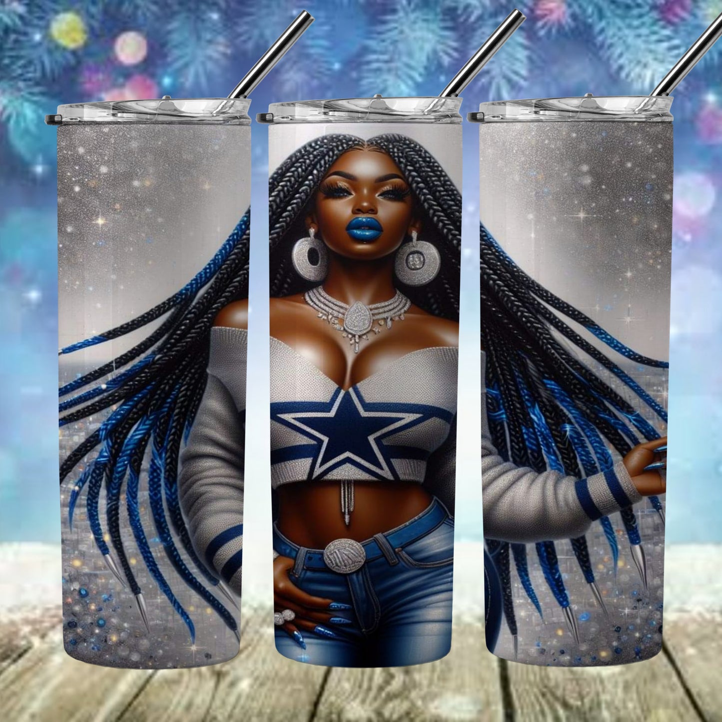 Lady Football 20oz Sublimation Tumbler Image