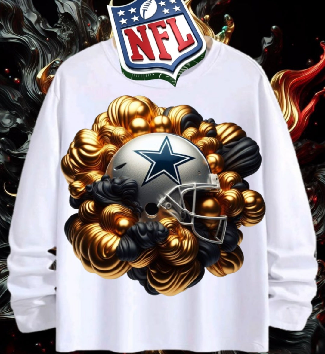 Gold Football Sublimation/DTF T-Shirt Images Bundle