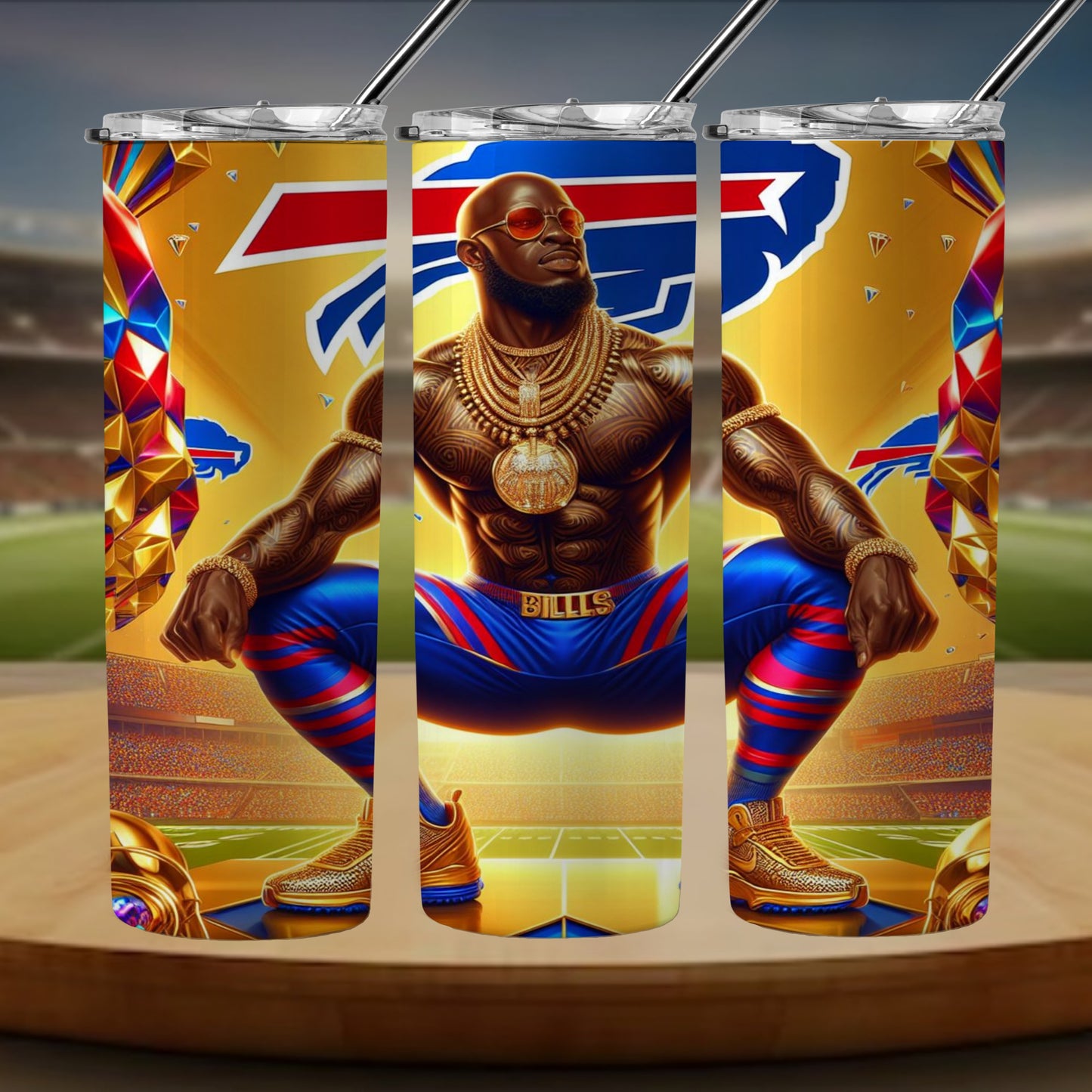 Kaleidoscope Football 20oz Sublimation Tumbler Image Bundle