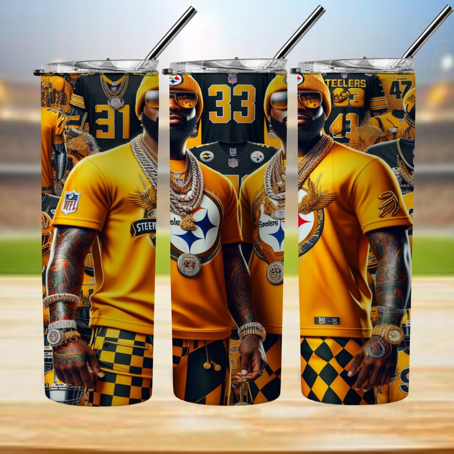 Kaleidoscope Football 20oz Sublimation Tumbler Image Bundle