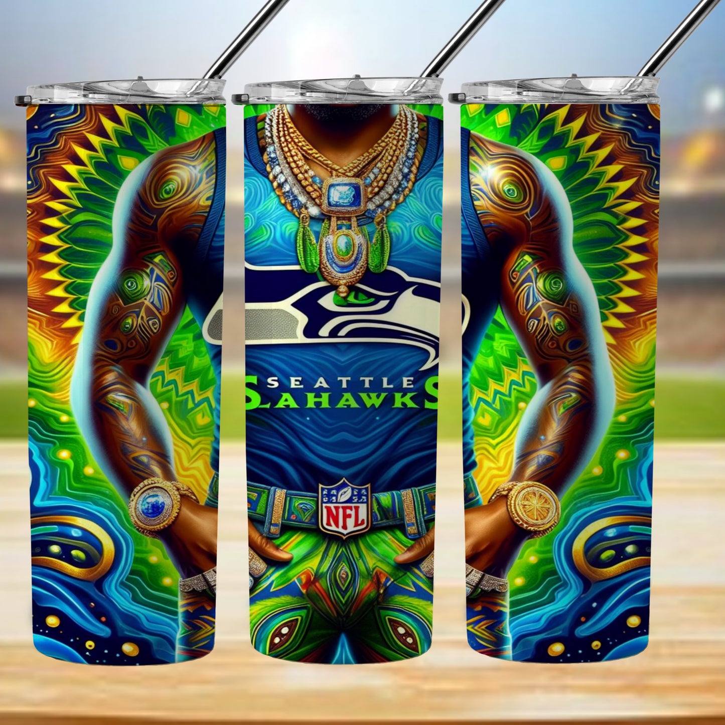 Kaleidoscope Football 20oz Sublimation Tumbler Image Bundle