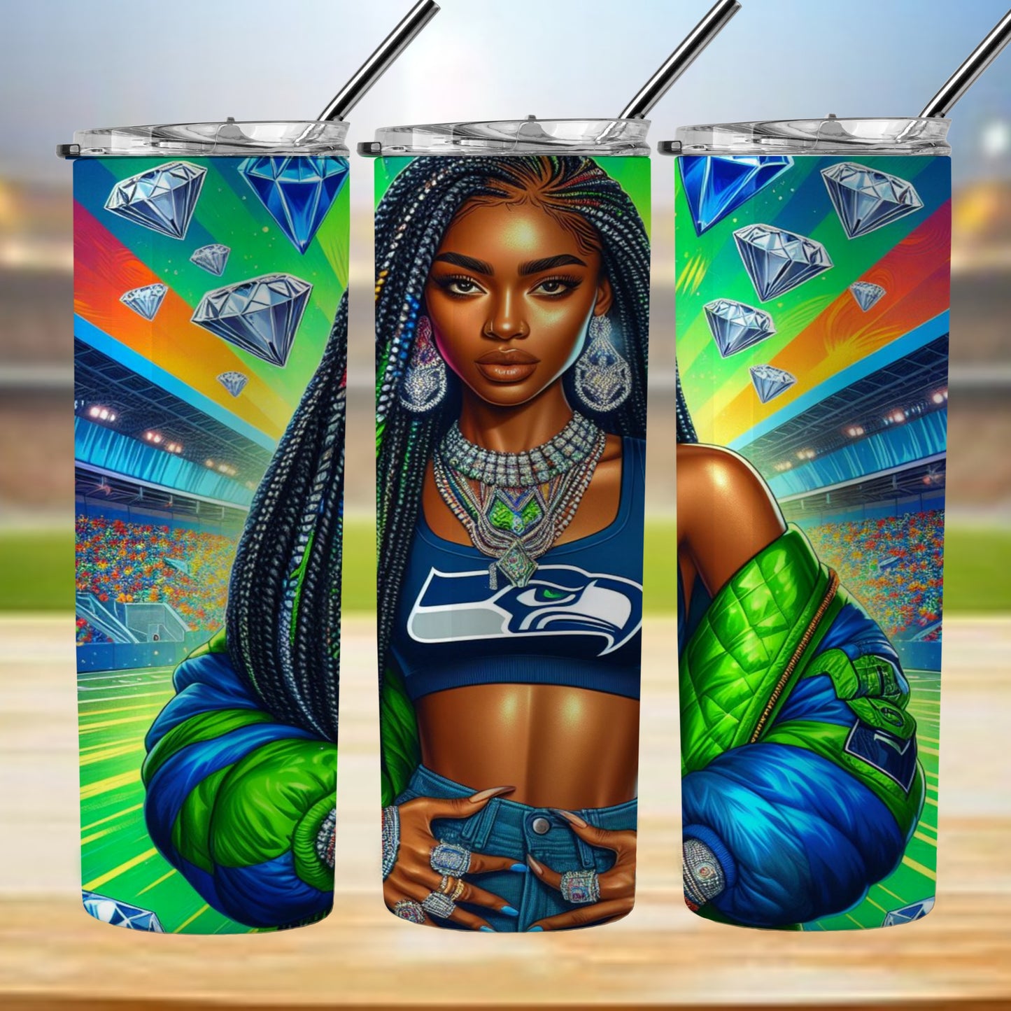 Kaleidoscope Football 20oz Sublimation Tumbler Image Bundle