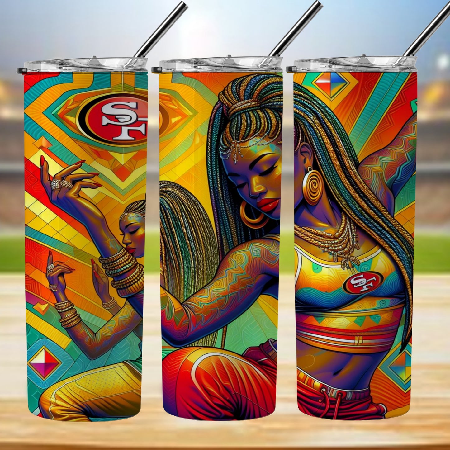 Kaleidoscope Football 20oz Sublimation Tumbler Image Bundle