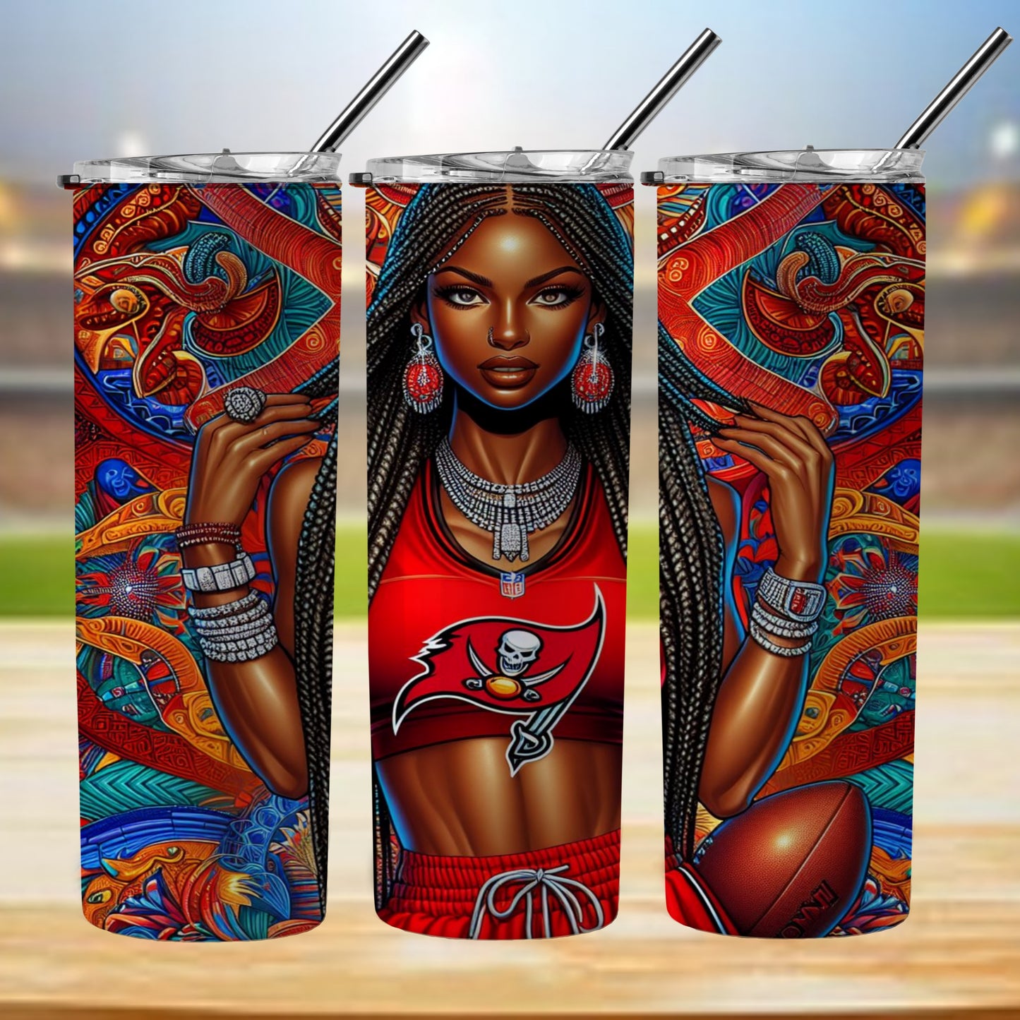 Kaleidoscope Football 20oz Sublimation Tumbler Image Bundle