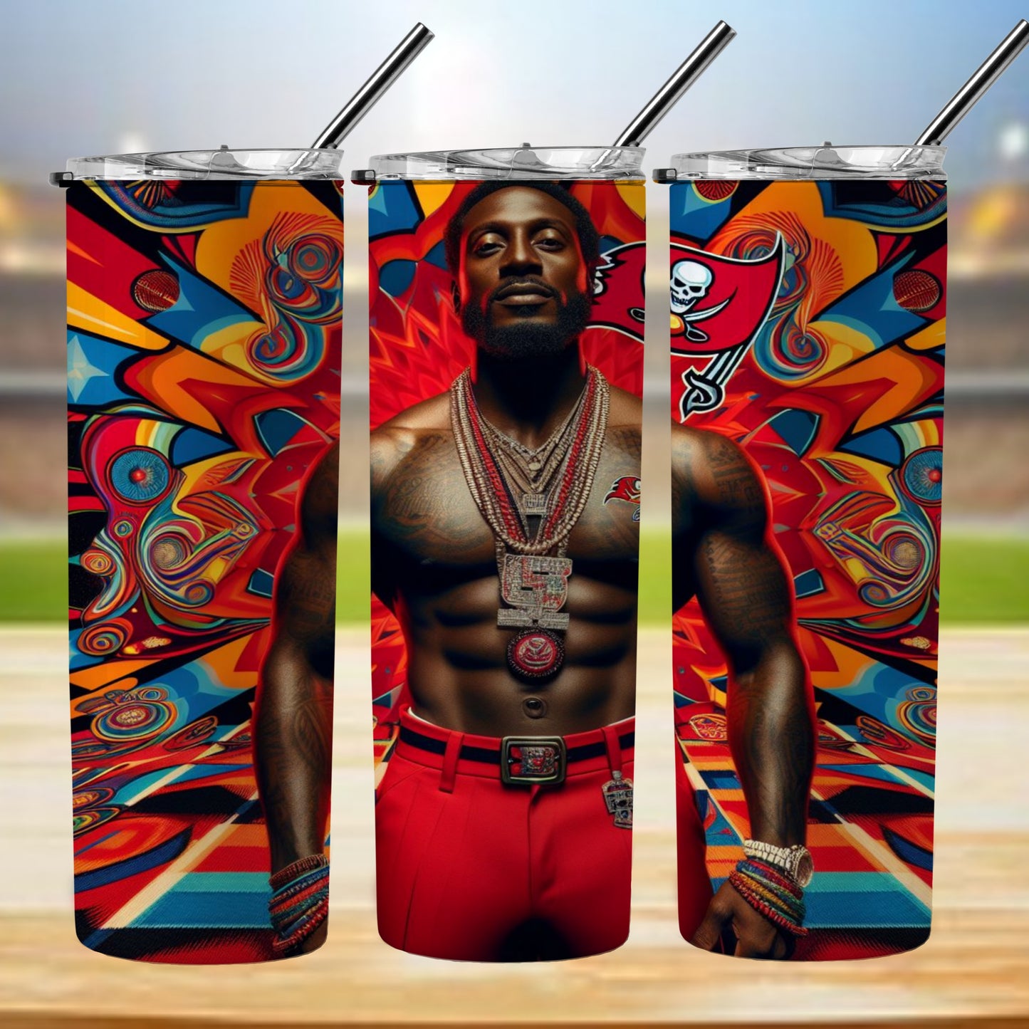 Kaleidoscope Football 20oz Sublimation Tumbler Image Bundle