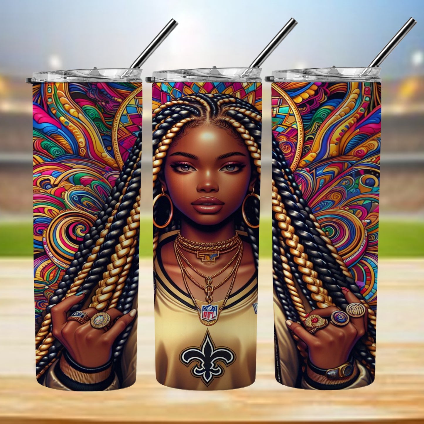 Kaleidoscope Football 20oz Sublimation Tumbler Image Bundle